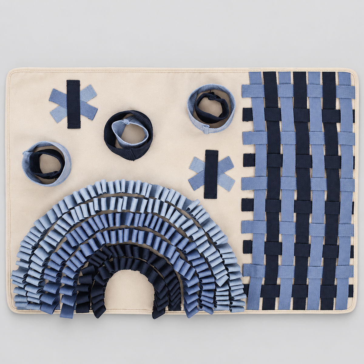 Arched French Bulldog Snuffle Mat — Blue studio photo