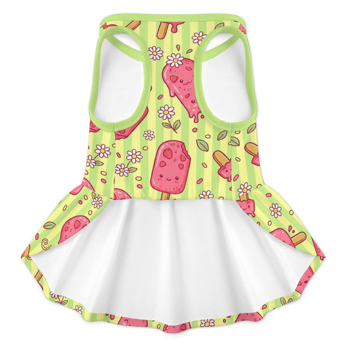 Sweet Strawberry Popsicle French Bulldog Ruffle Dress