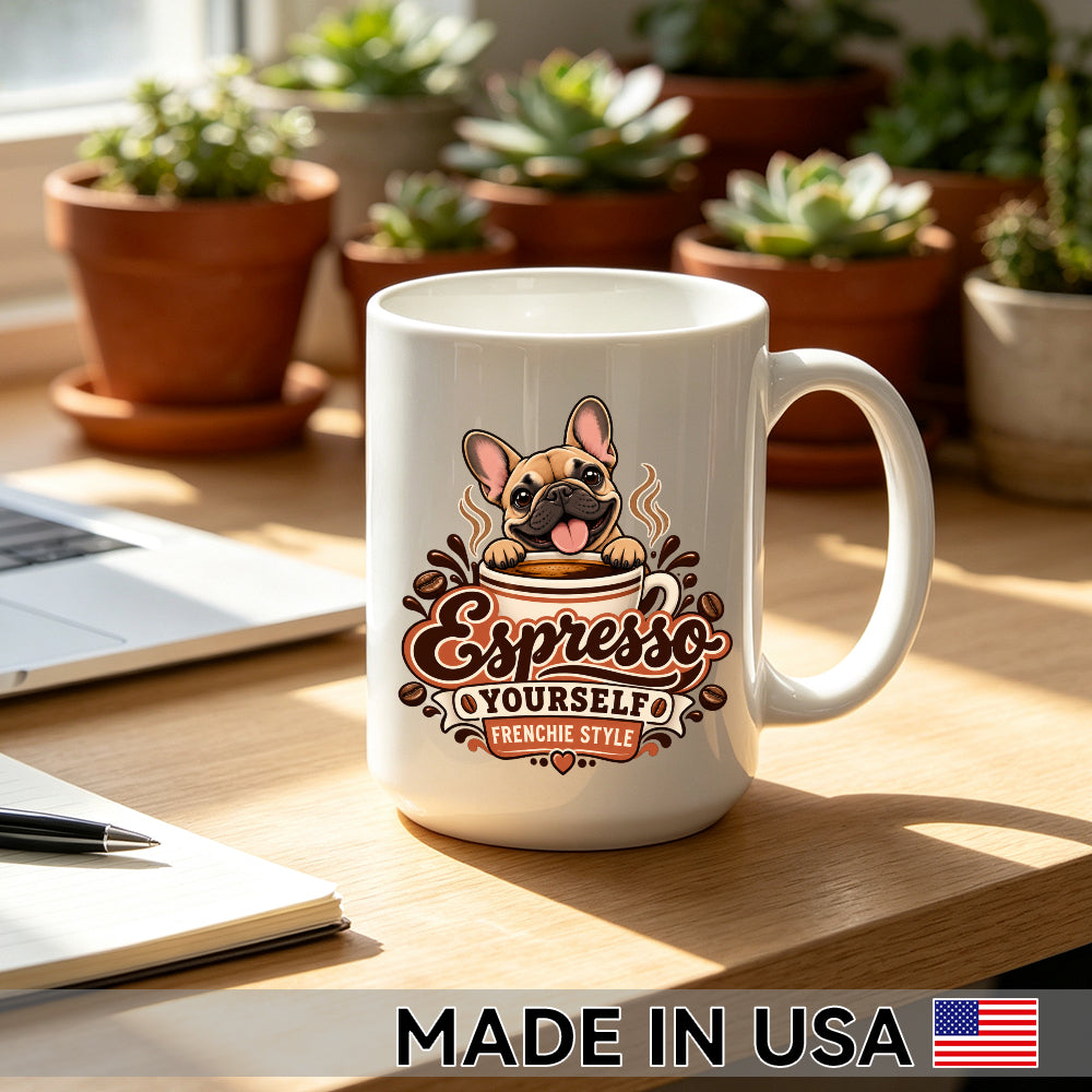Espresso Yourself, Frenchie Style — French Bulldog Coffee Mug