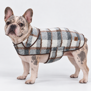 Plaid French Bulldog Winter Vest with The Frenchie Shop logo