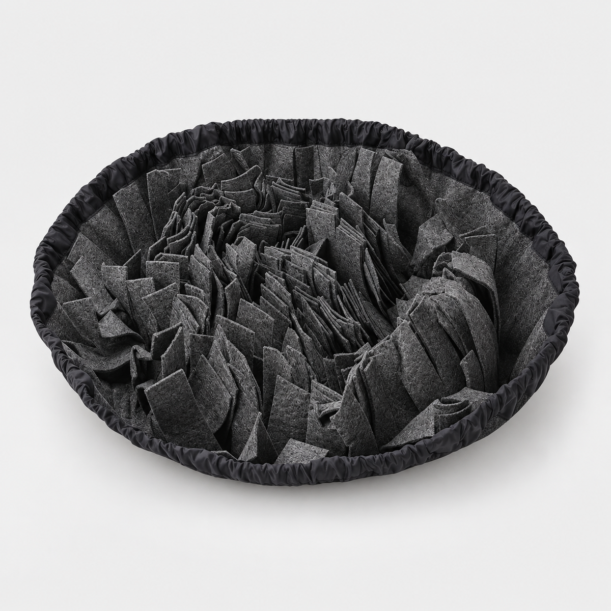 Bowl-Shaped French Bulldog Snuffle Mat — Dark Grey product photo