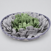 Bowl-Shaped French Bulldog Snuffle Mat — Green Grey studio photo