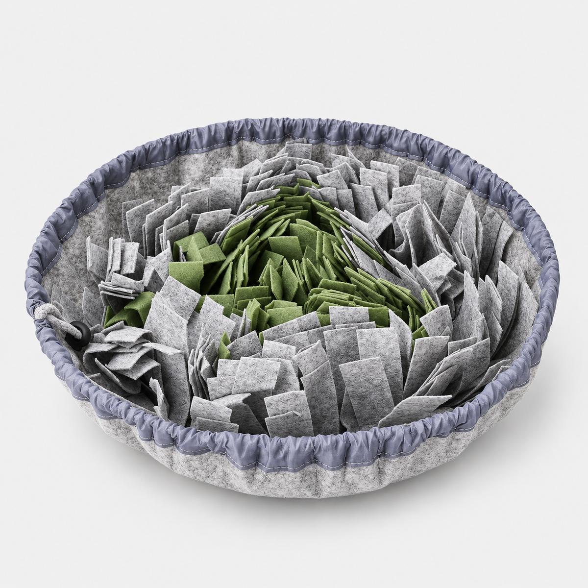 Bowl-Shaped French Bulldog Snuffle Mat — Green / Medium Grey product photo