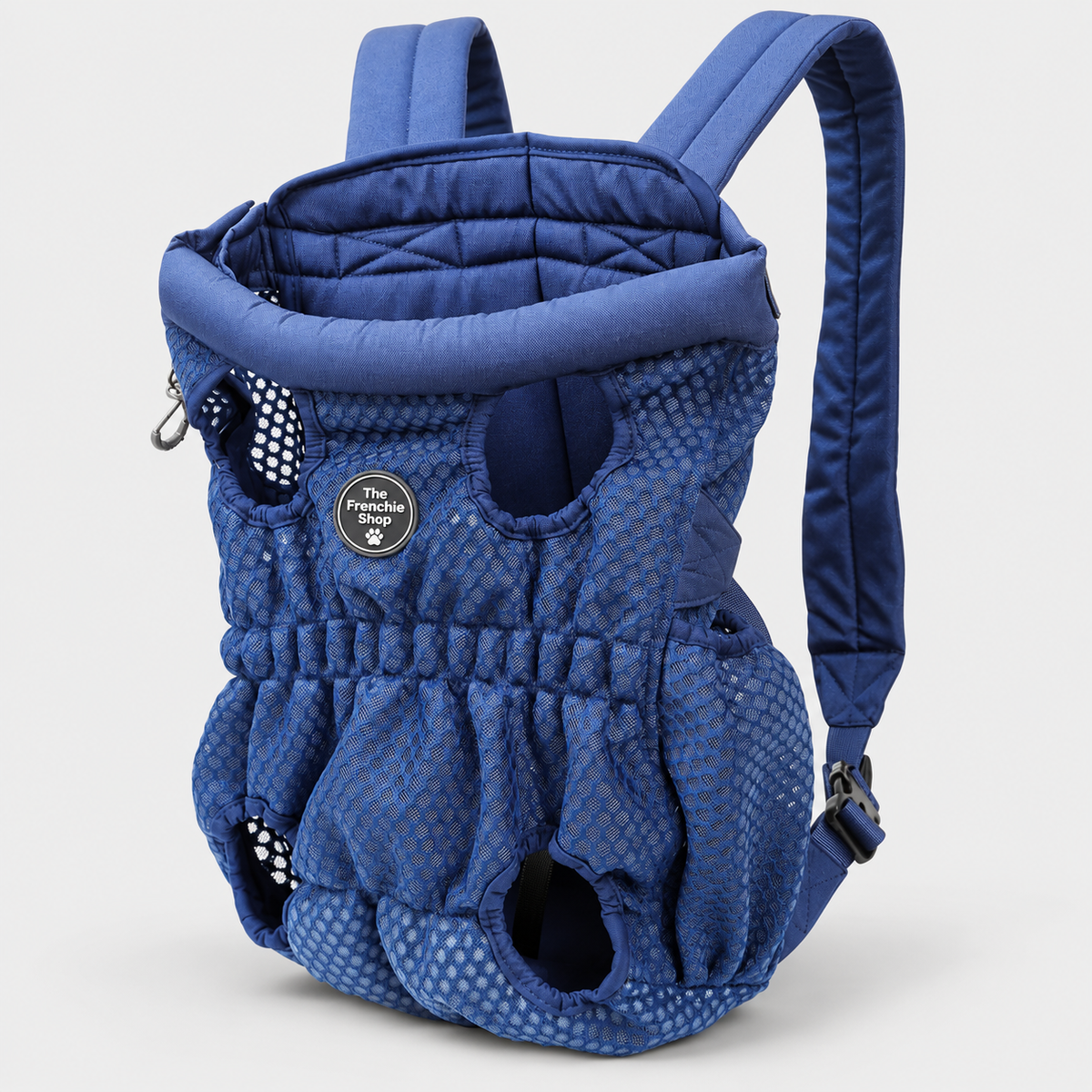Breathable Mesh French Bulldog Backpack Carrier — Blue product photo