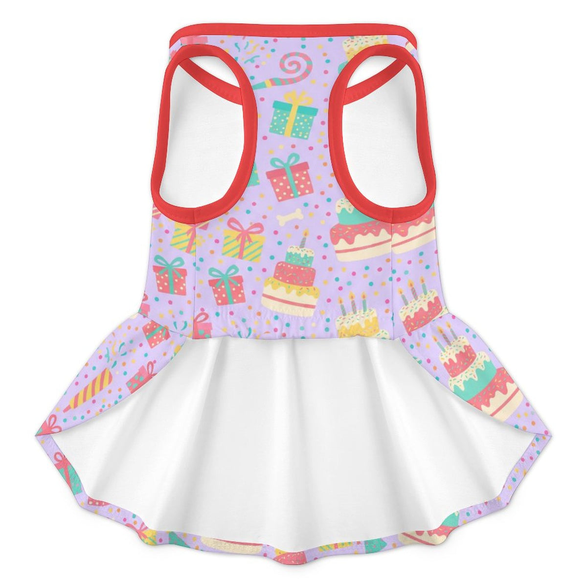 Birthday Cake Party French Bulldog Ruffle Dress