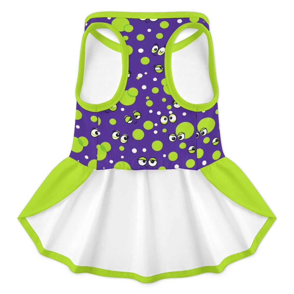 Monster Polka Dot French Bulldog Ruffle Dress