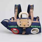 Colorblock Horizontal French Bulldog Backpack Carrier — Navy studio photo