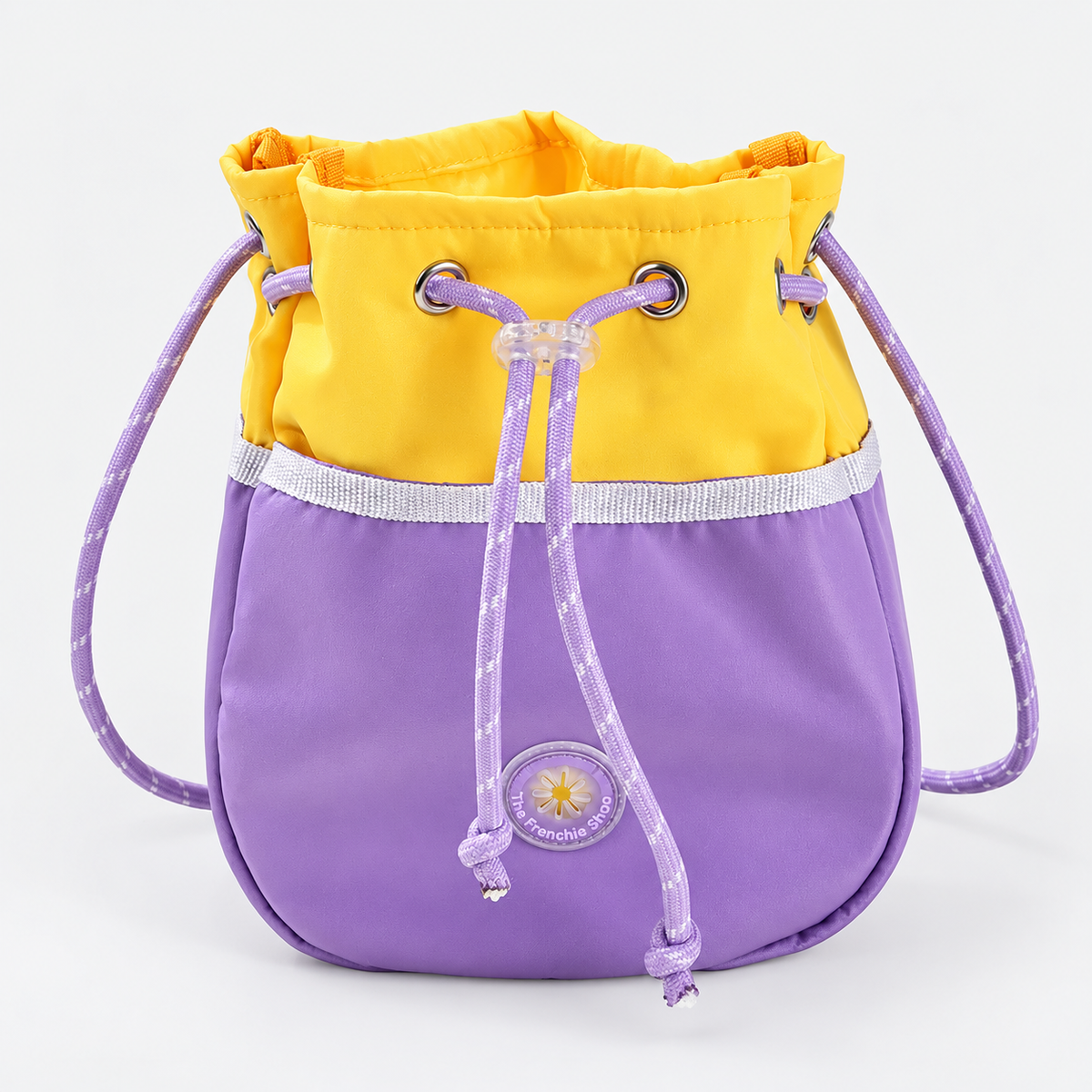 Colourblock French Bulldog Training Treat Bag — Lilac / Yellow product photo