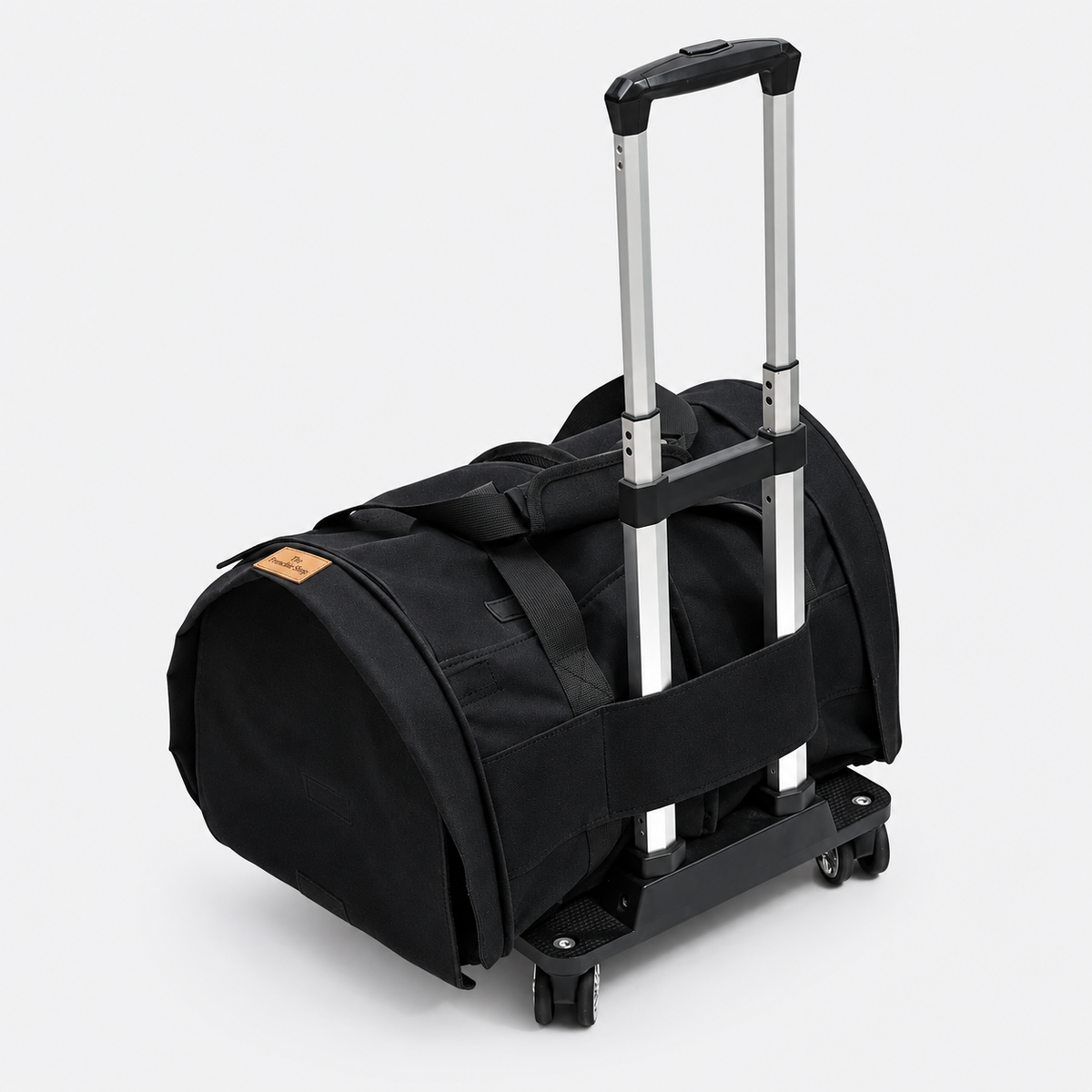 Convertible Rolling French Bulldog Travel Carrier — Black + Trolley product photo