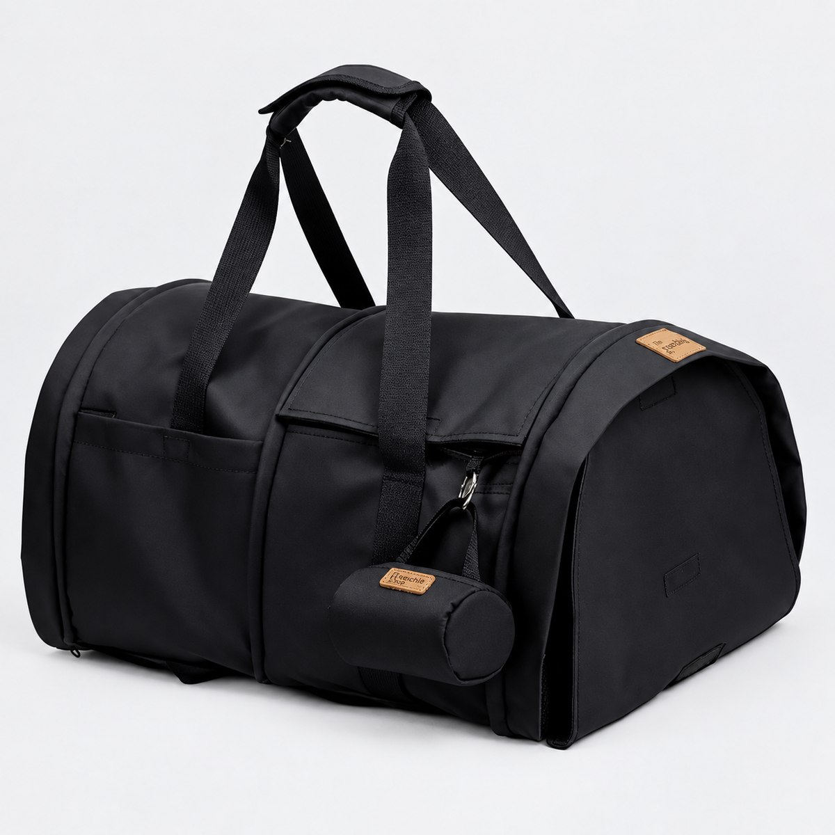 Convertible Rolling French Bulldog Travel Carrier — Black product photo