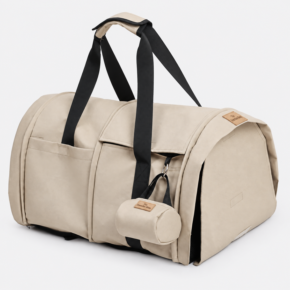 Convertible Rolling French Bulldog Travel Carrier — Khaki product photo