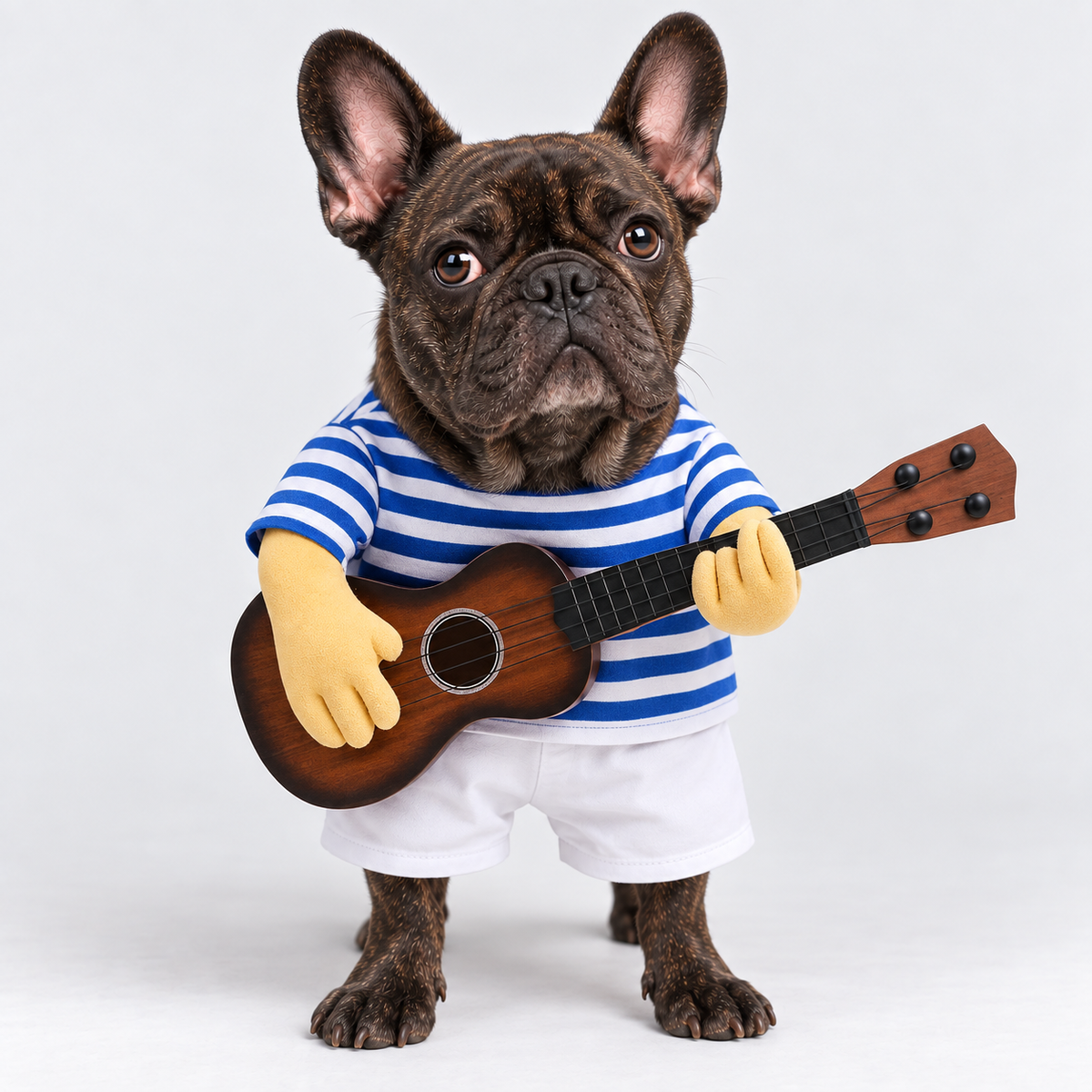 French Bulldog Guitarist Halloween Costume