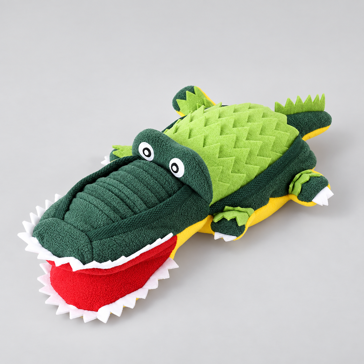 Crocodile French Bulldog Snuffle Toy — Green studio photo