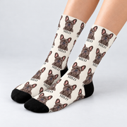 Sample Frenchie photo-repeat personalized crew socks