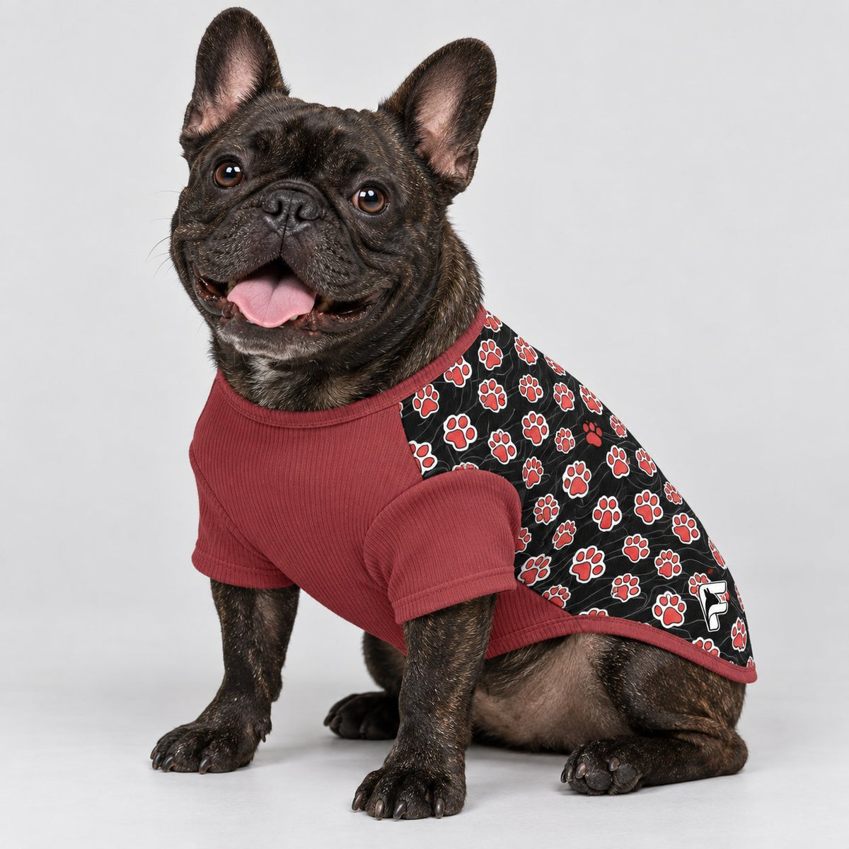 French Bulldog wool sweater knit in a warm wool blend for cold season walks.