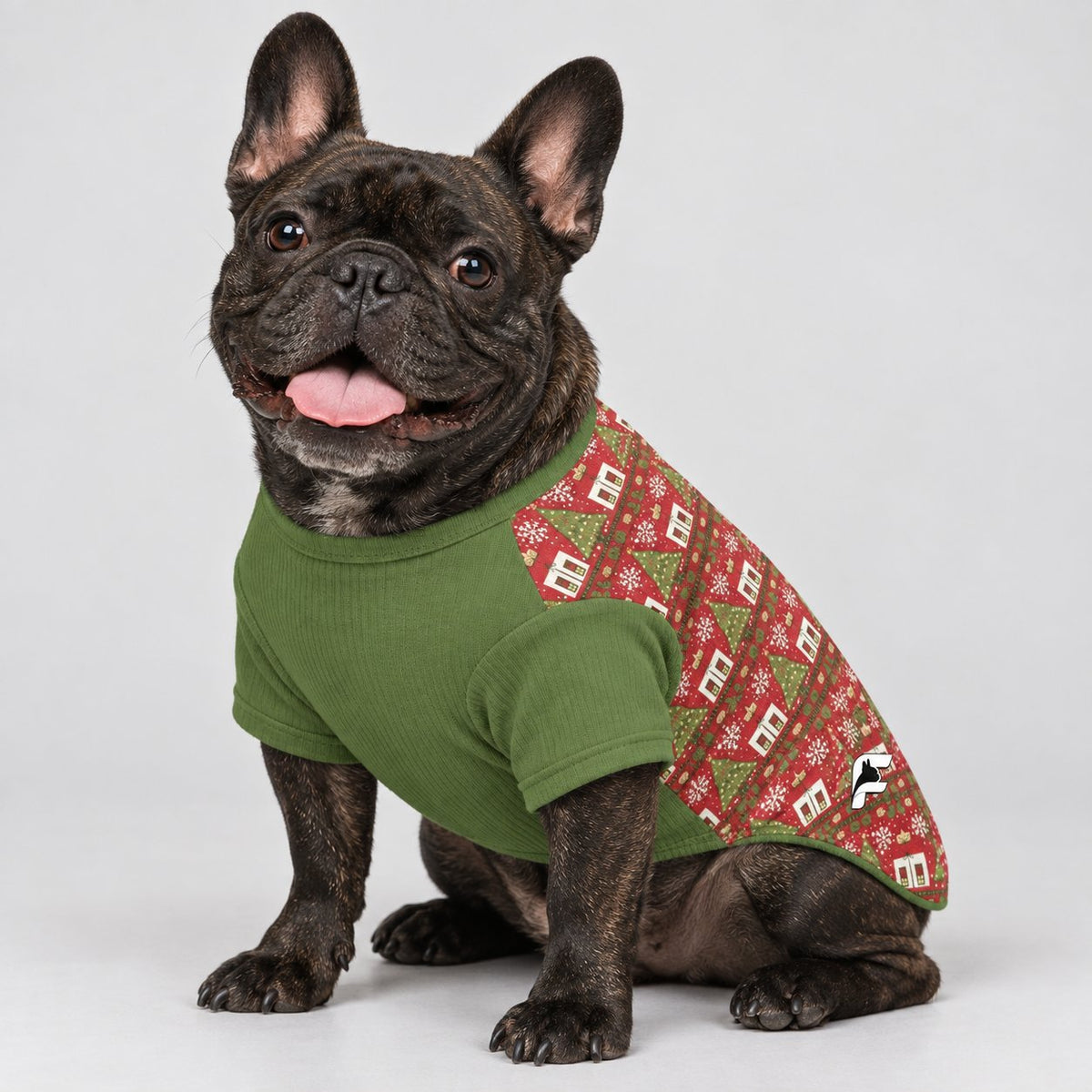 French Bulldog wool sweater, hand wash or machine wash cold and tumble dry low