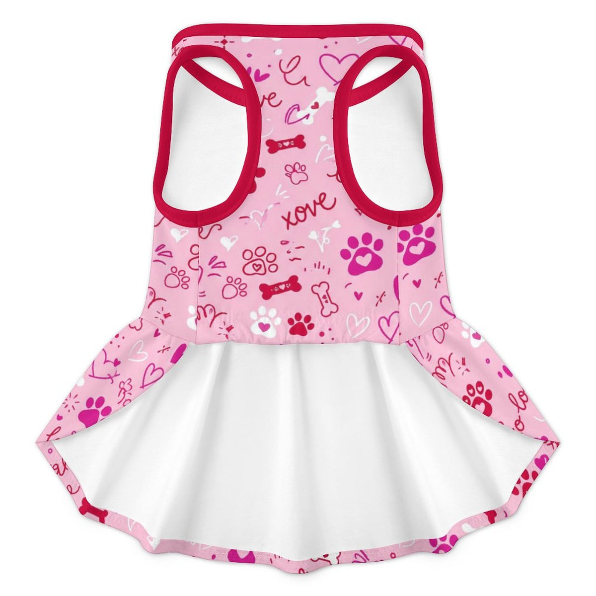 Puppy Love Paw Print French Bulldog Ruffle Dress
