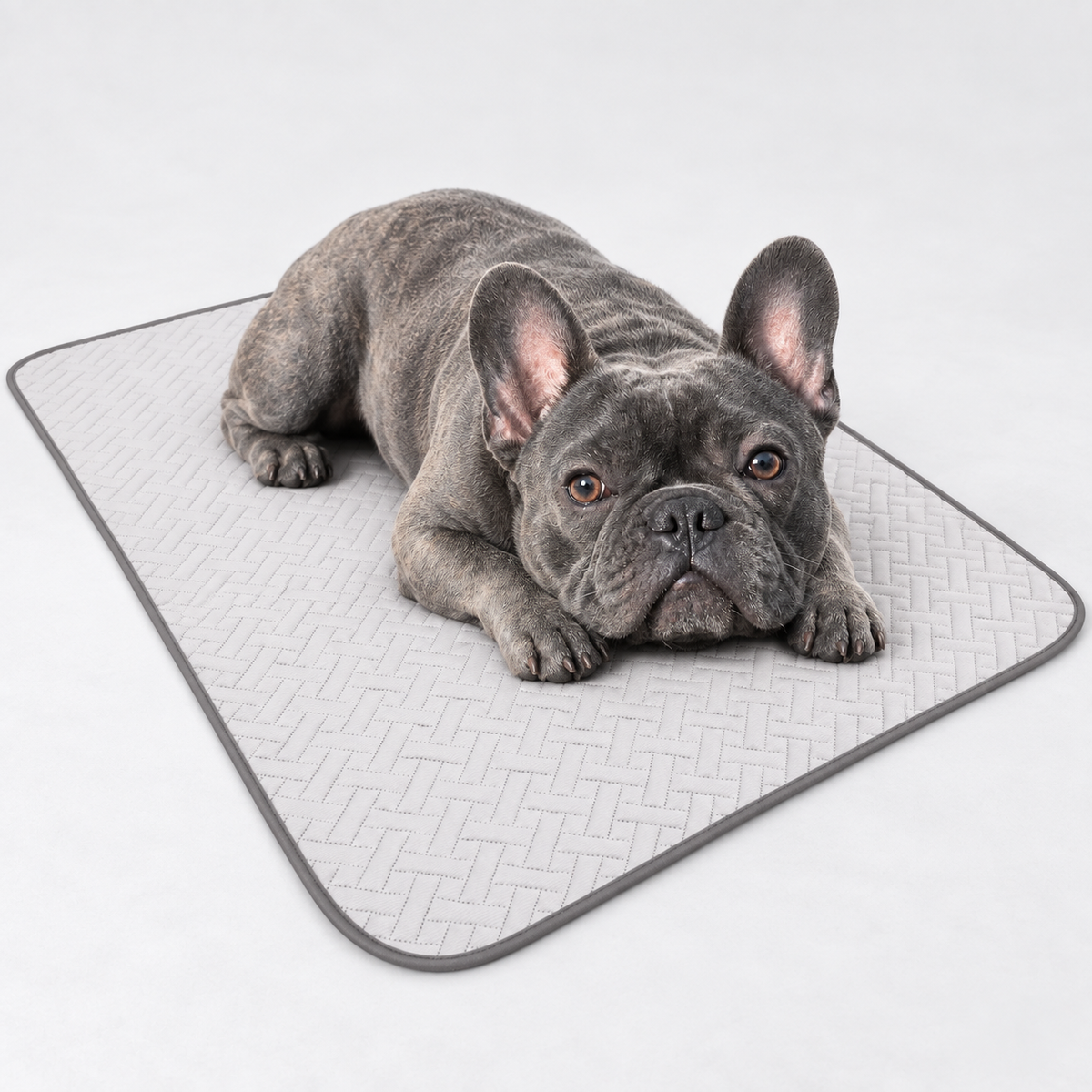French Bulldog Cooling Mat — Grey - Cooling Mat, French Bulldog studio photo