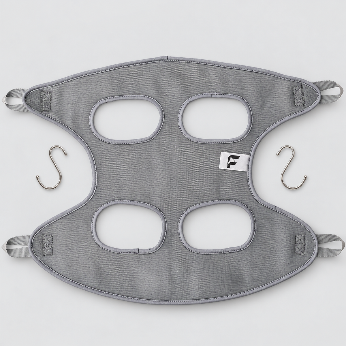 French Bulldog Grooming Hammock – Mesh & Fleece Styles — Light Grey – Mesh product photo