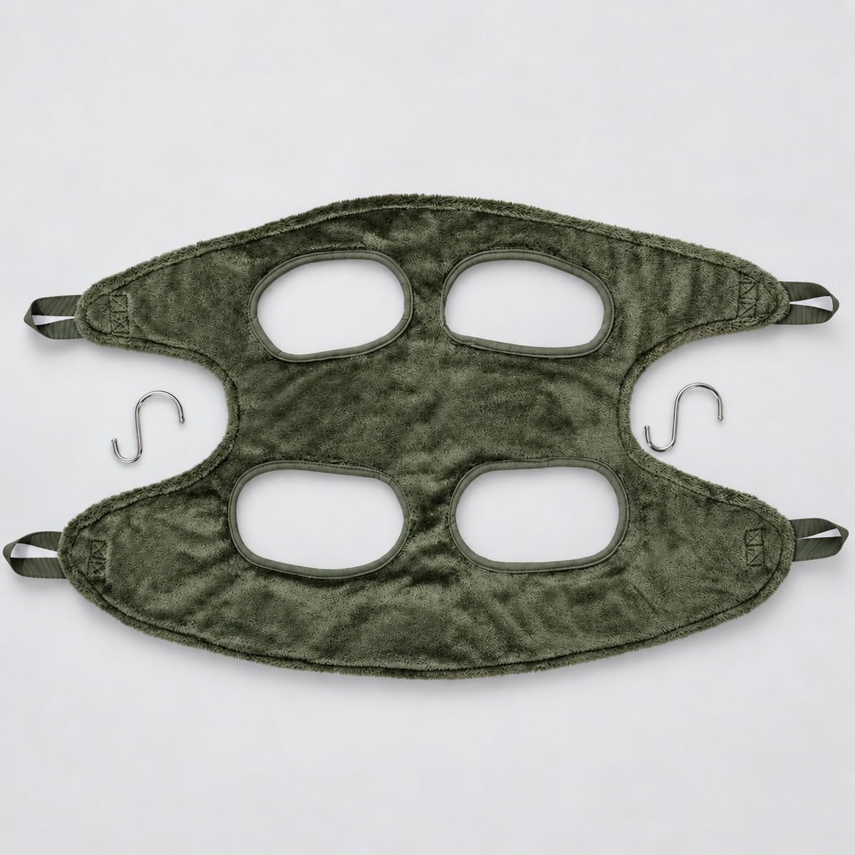 French Bulldog Grooming Hammock – Mesh & Fleece Styles — Olive – Fleece product photo