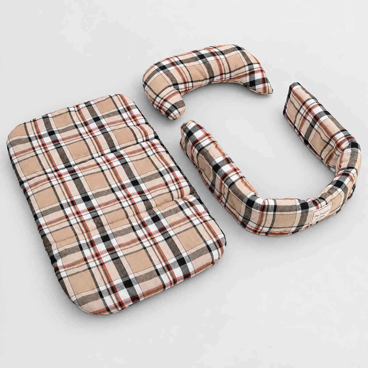 French Bulldog Stroller Cushion Set — Beige studio photo