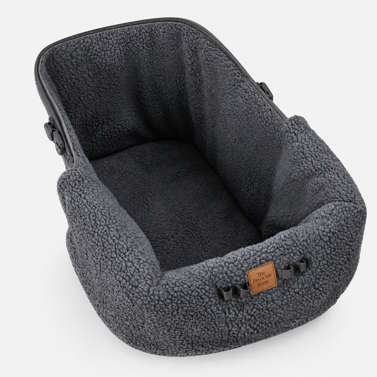 French Bulldog Stroller Fleece Liner & Cushion Covers — Grey Full Wrap product photo