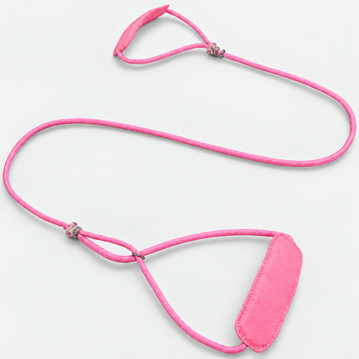 French Bulldog Training Slip Leash — Pink studio photo
