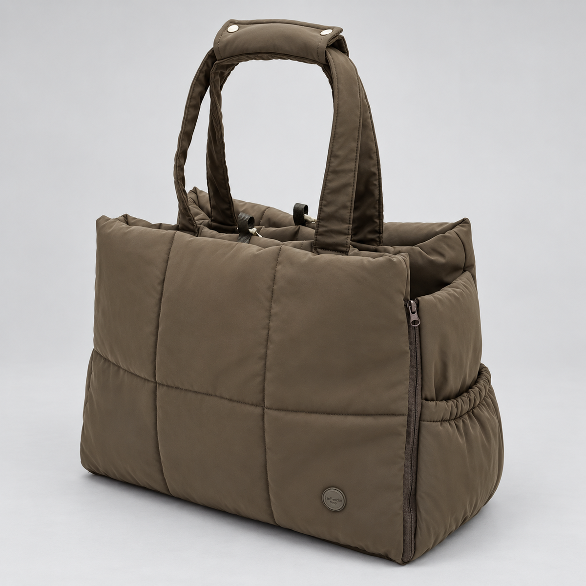 French Bulldog Travel Tote Carrier — Brown studio photo