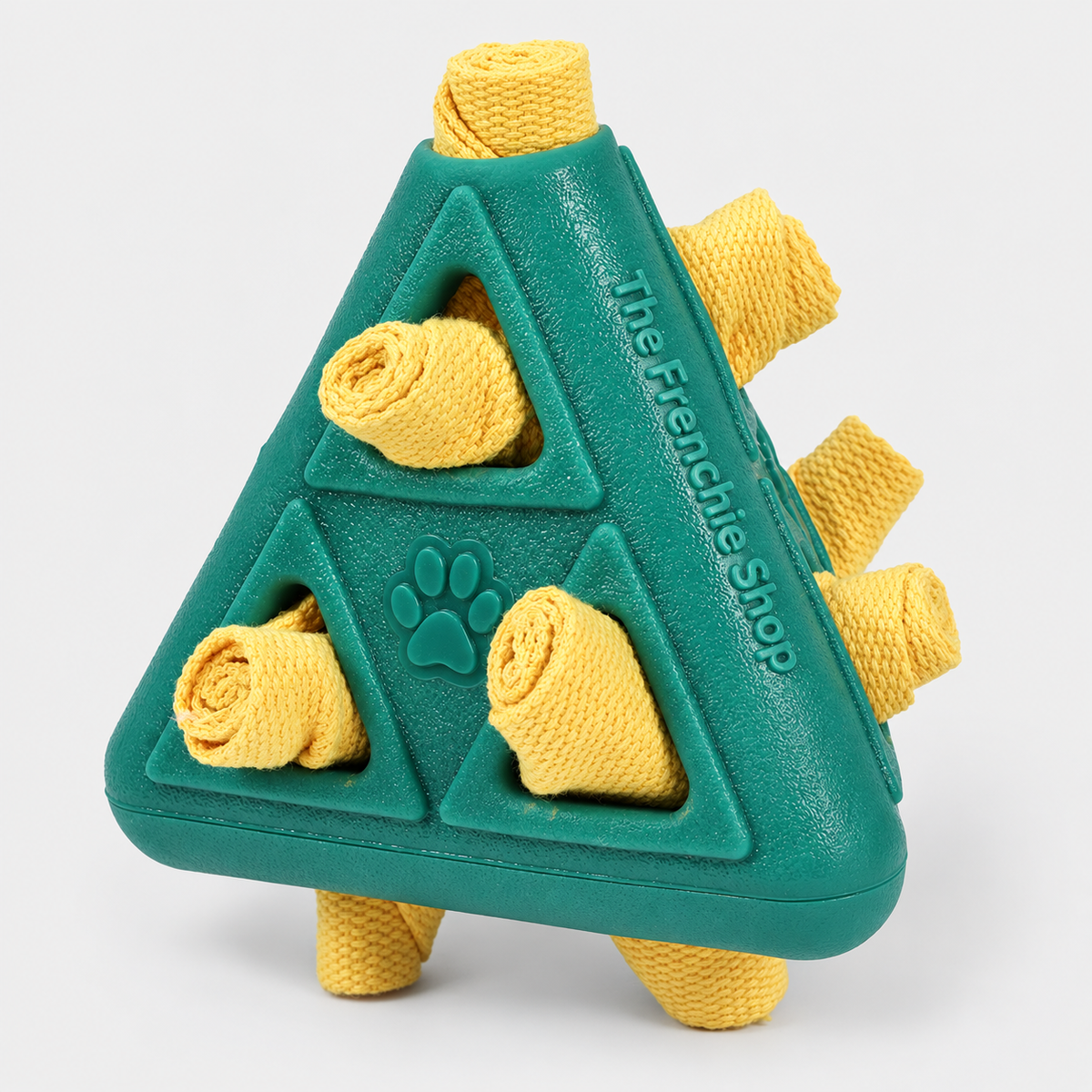 French Bulldog Treat Puzzle Balls & Snuffle Toys — Green Pyramid Puzzle product photo