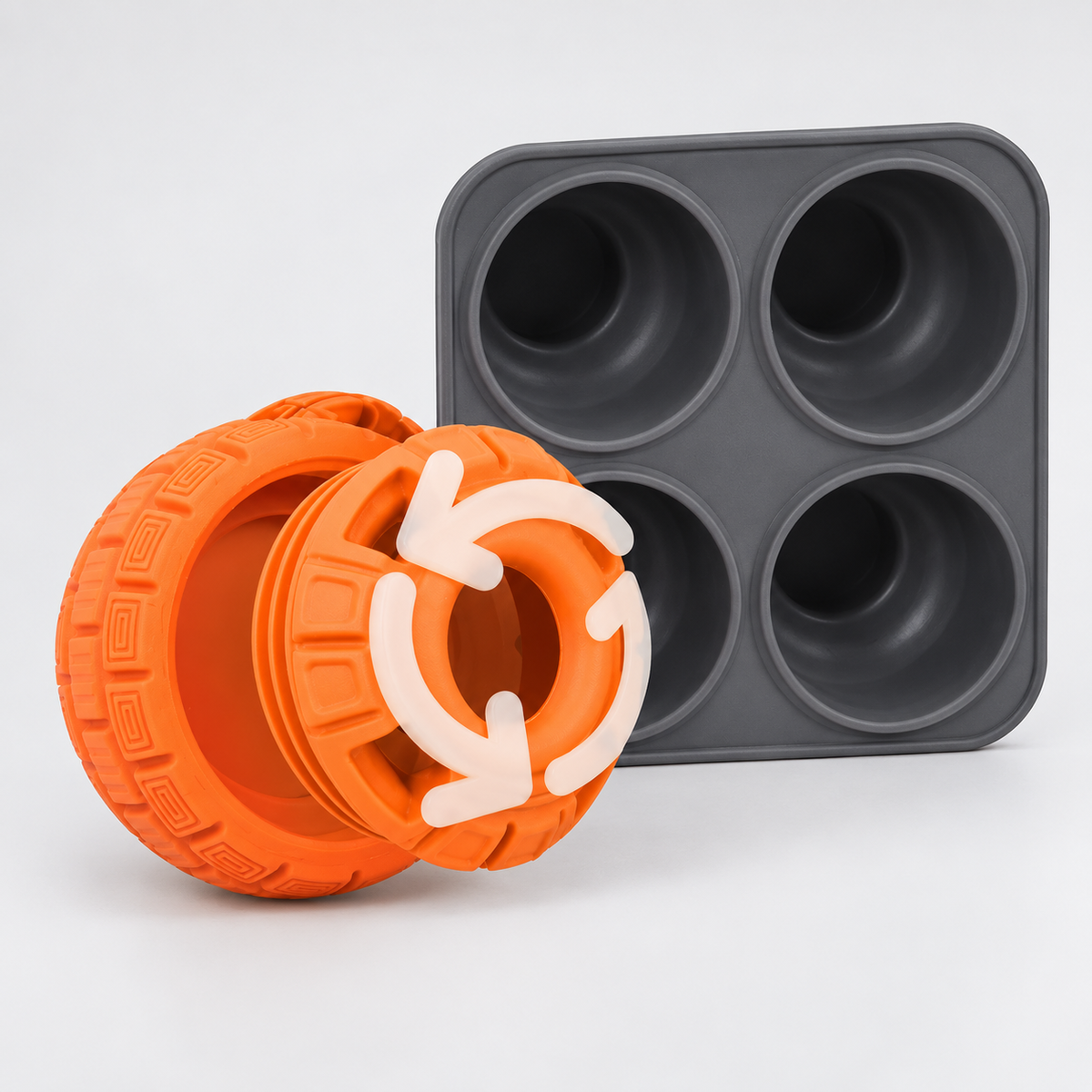 French Bulldog Treat Puzzle Balls & Snuffle Toys — Orange – Option 4 product photo