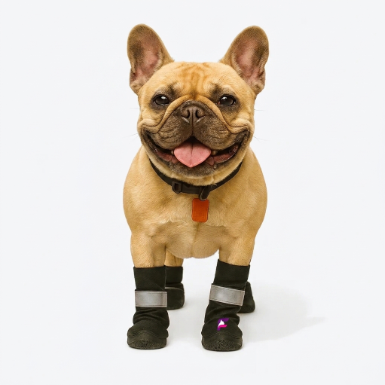 French Bulldog High-Top Waterproof Boots | Frenchie Reflective Winter Boots