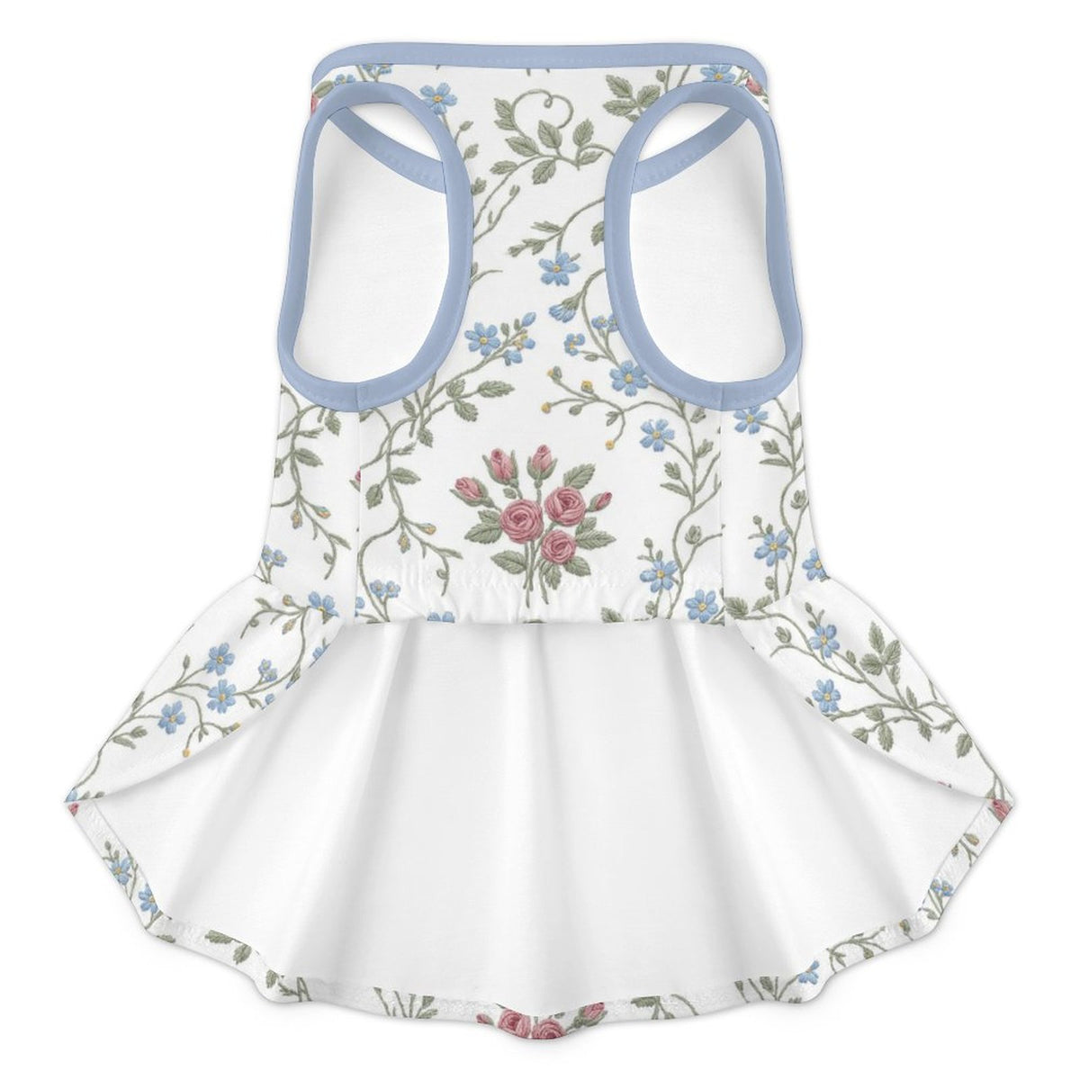 Vintage English Garden French Bulldog Ruffle Dress
