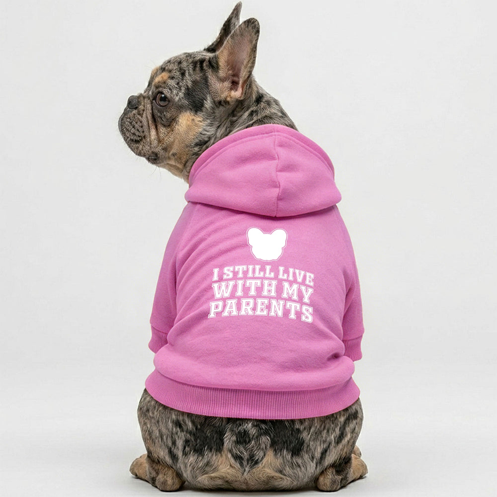 I Still Live With My Parents French Bulldog Hoodie | The Frenchie Shop 100% Cotton Sweatshirt