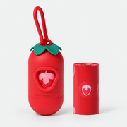 Strawberry French Bulldog Poop Bag Dispenser Set — strawberry