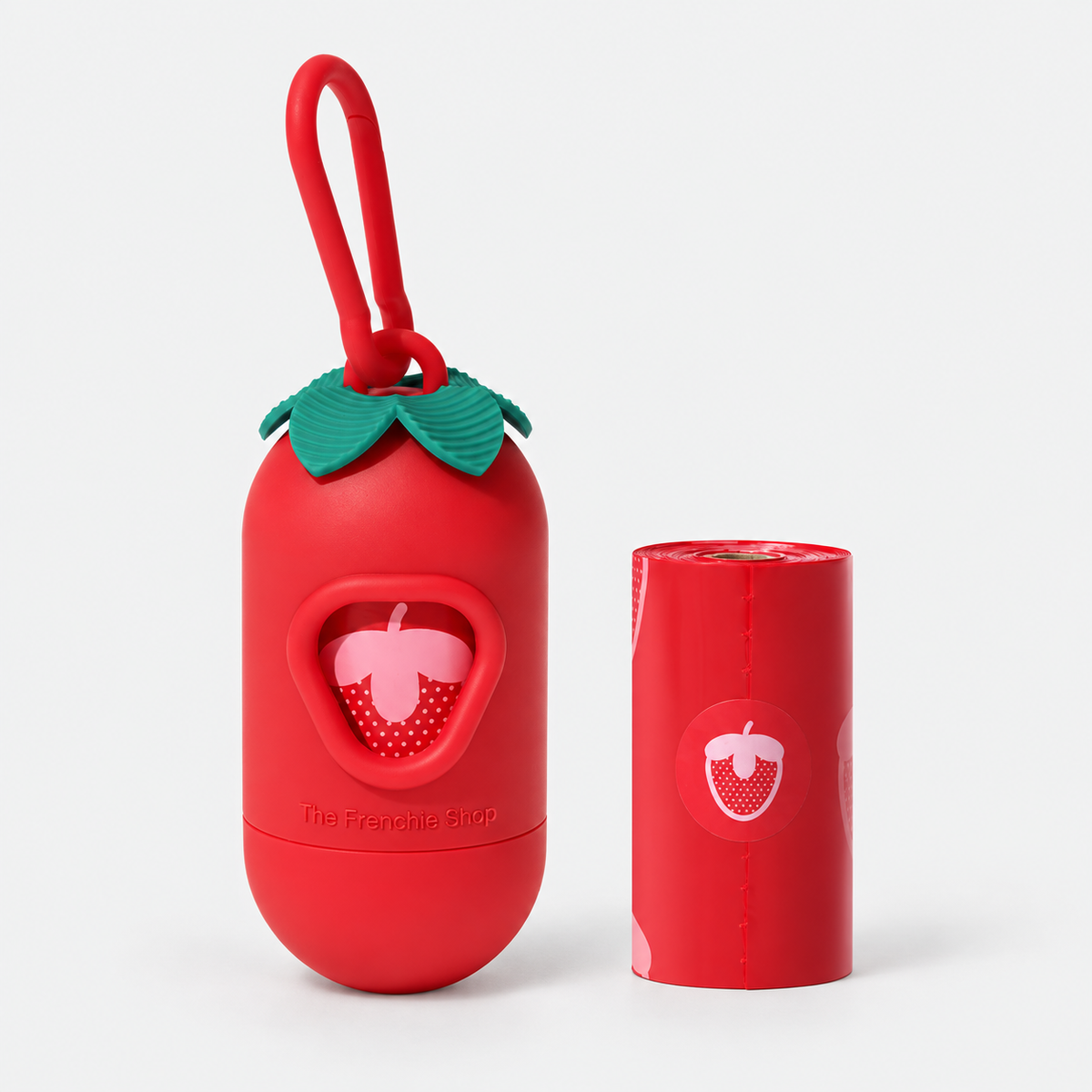 Strawberry French Bulldog Poop Bag Dispenser Set — strawberry