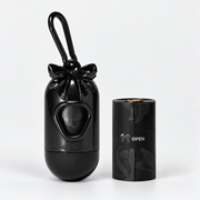 Capsule French Bulldog Poop Bag Dispenser — 1 Roll — bow