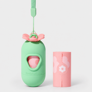 Flower French Bulldog Poop Bag Dispenser Set — flower