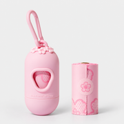 Capsule French Bulldog Poop Bag Dispenser — 1 Roll — cherry blossom