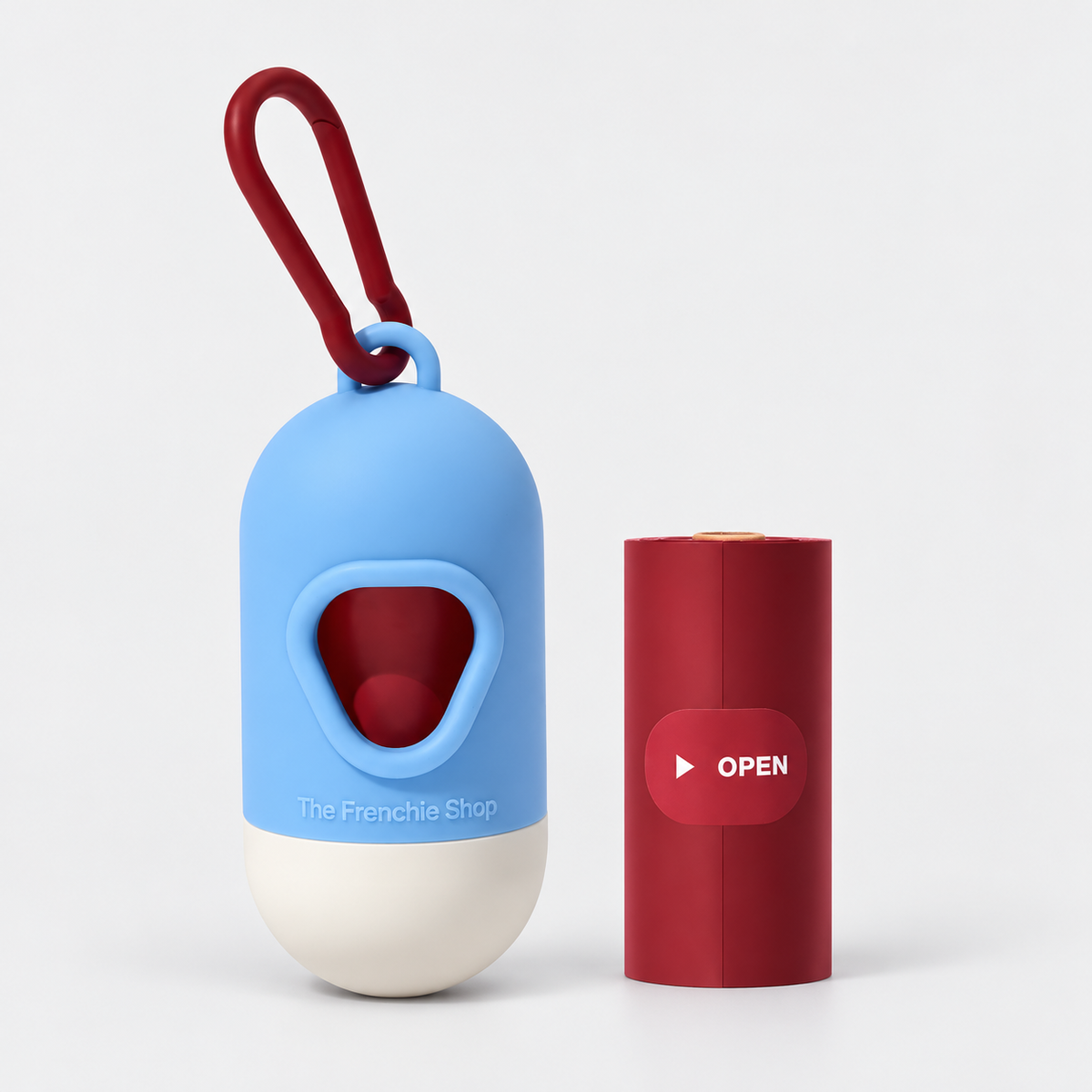 Merlot French Bulldog Poop Bag Dispenser and 7-Roll Set — merlot
