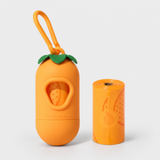 Orange French Bulldog Poop Bag Dispenser — orange