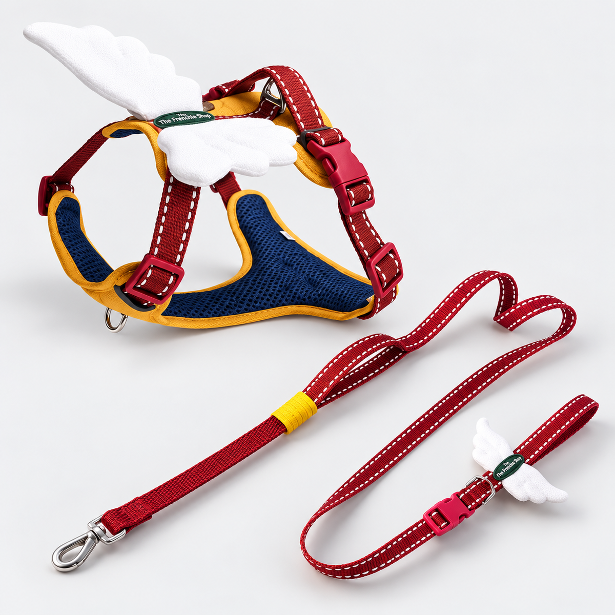 Winged French Bulldog harness — set yellow
