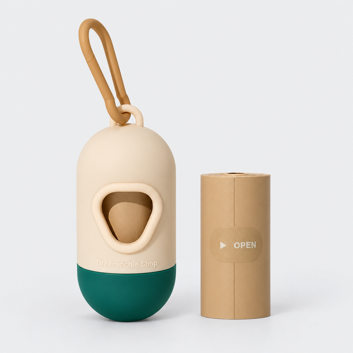 Forest French Bulldog Poop Bag Dispenser and 7-Roll Set — forest