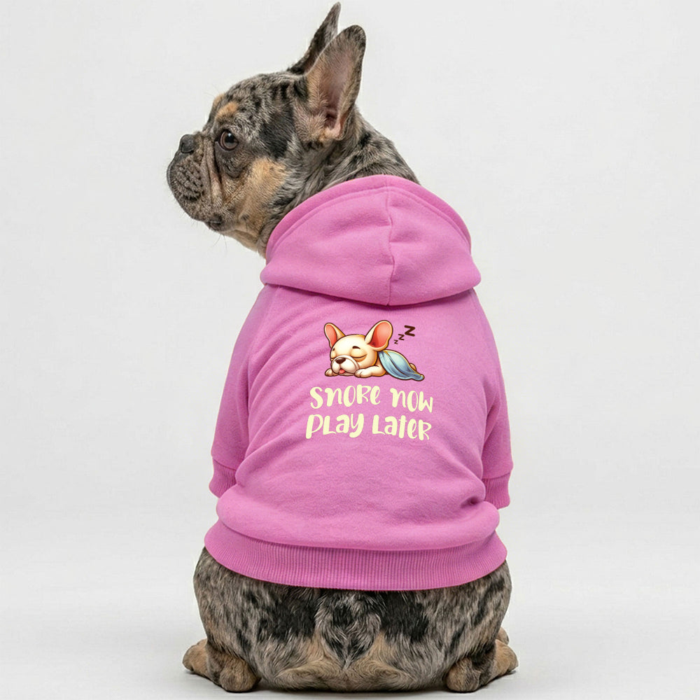 Snore Now, Play Later French Bulldog Hoodie | The Frenchie Shop 100% Cotton Sweatshirt
