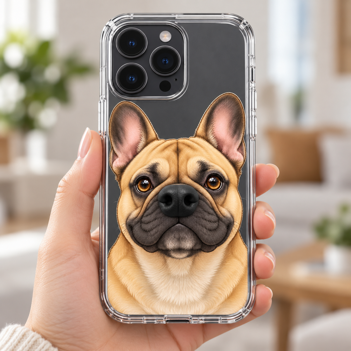 Approved main image: Fawn Frenchie 3D Nose Clear Phone Case