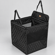Foldable French Bulldog Car Seat Basket — Black studio photo