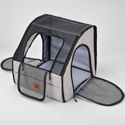 Foldable French Bulldog Car Travel Crate — Grey – L studio photo