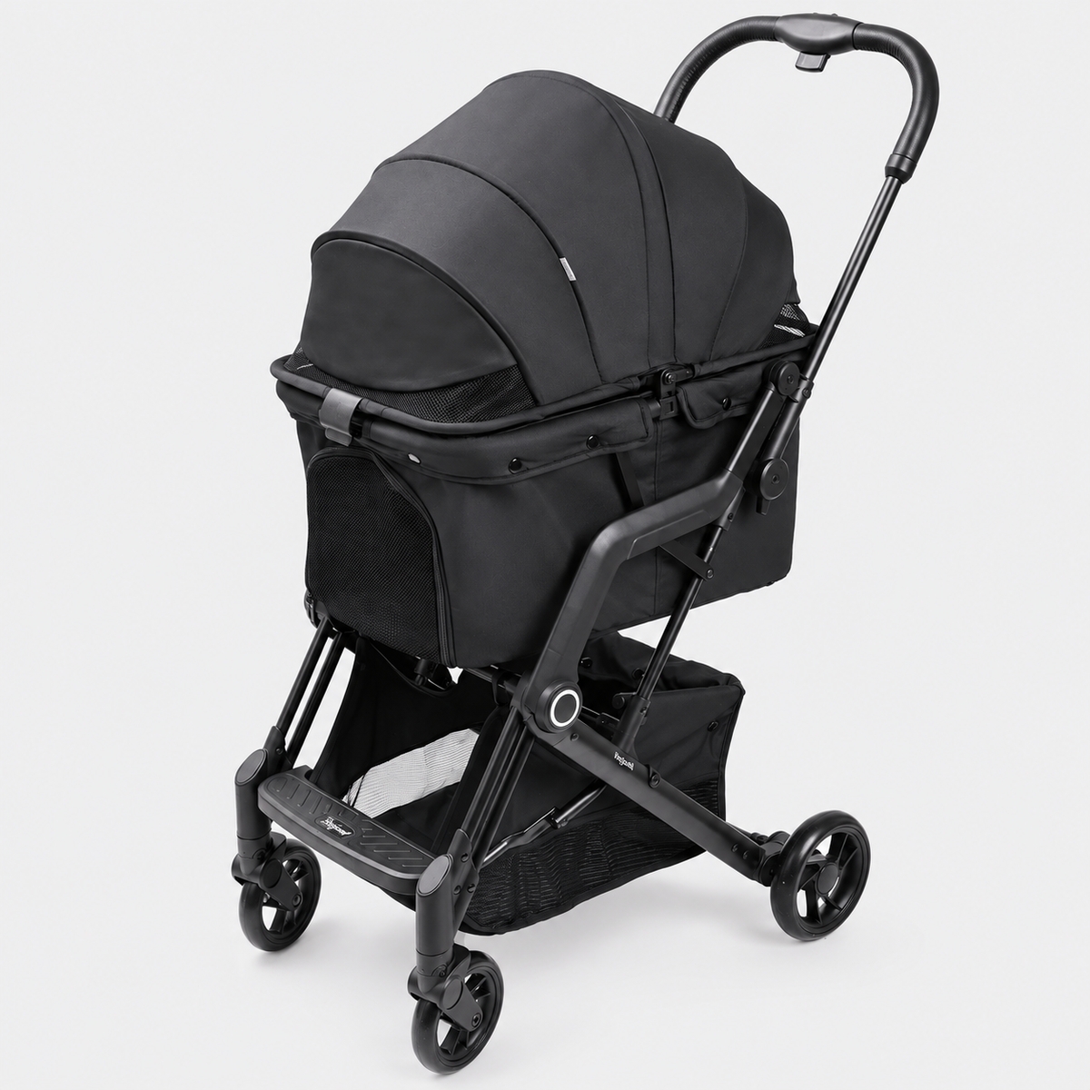 Foldable French Bulldog Stroller — Black - Fixed Seat product photo