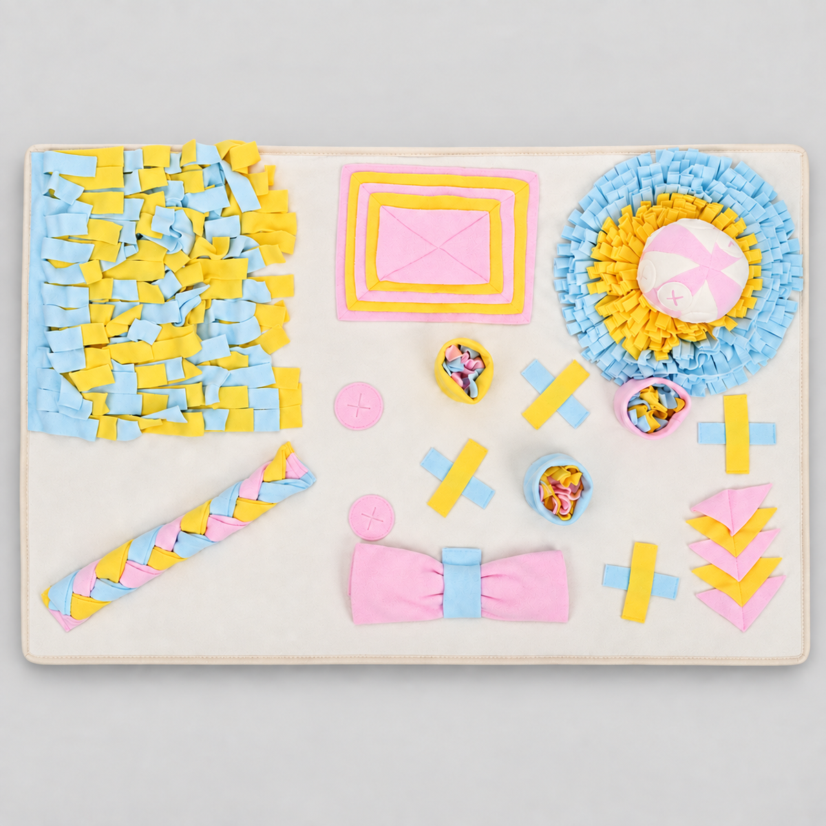 Forest French Bulldog Snuffle Mat — Pink White studio photo