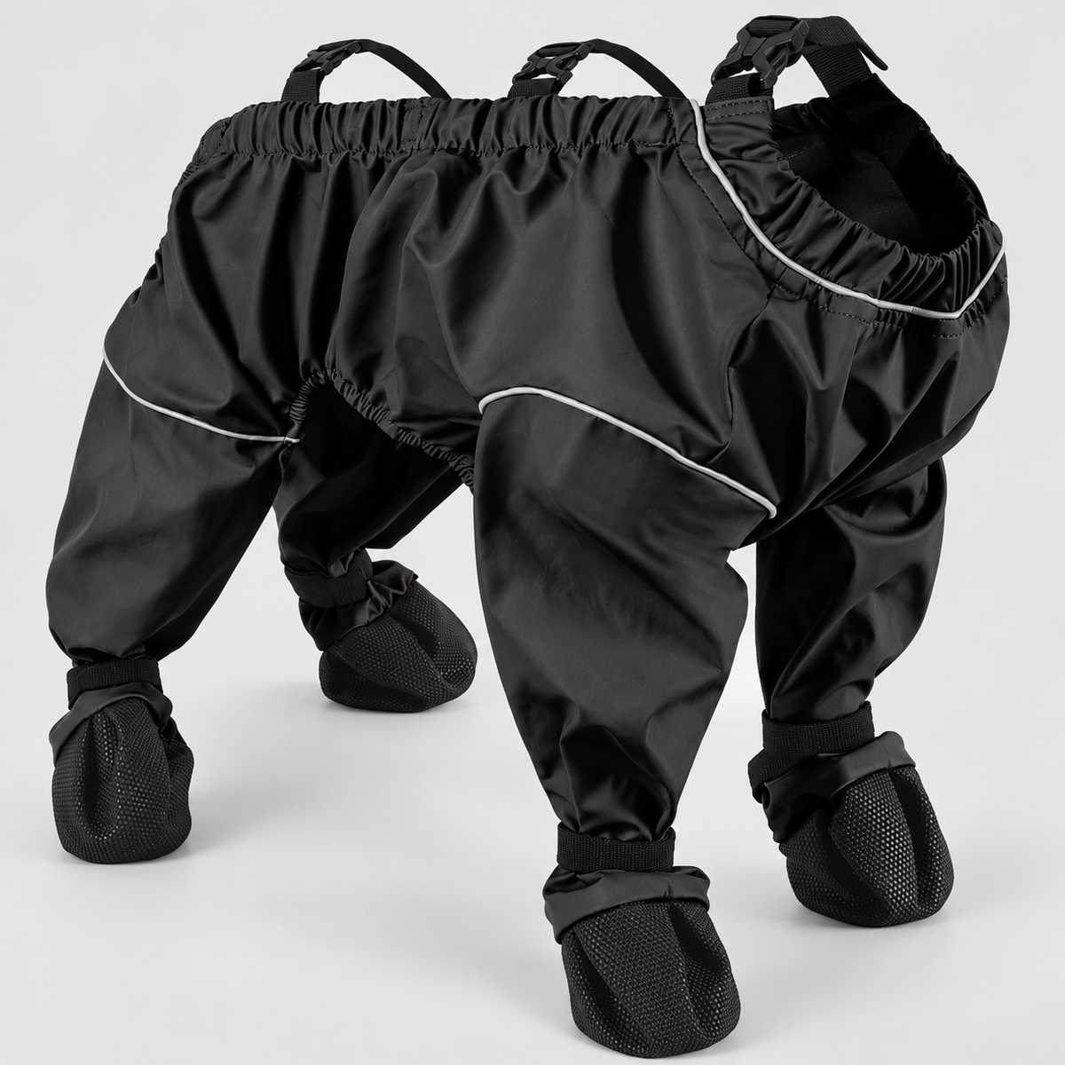Four-Leg French Bulldog Protective Pants & Boot Covers — Black - Four-Leg Covers product photo