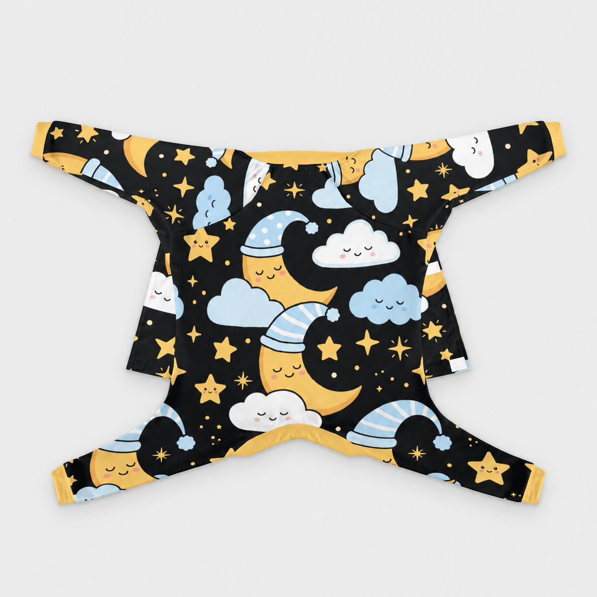 Sleepy Moon French Bulldog Pajamas - Soft Stretch Dog Sleepwear - back view